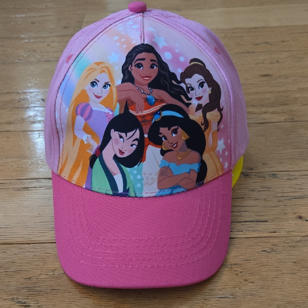 Disney Pink Princes Cap with Colorful Characters Toddller / Youth Adjustable